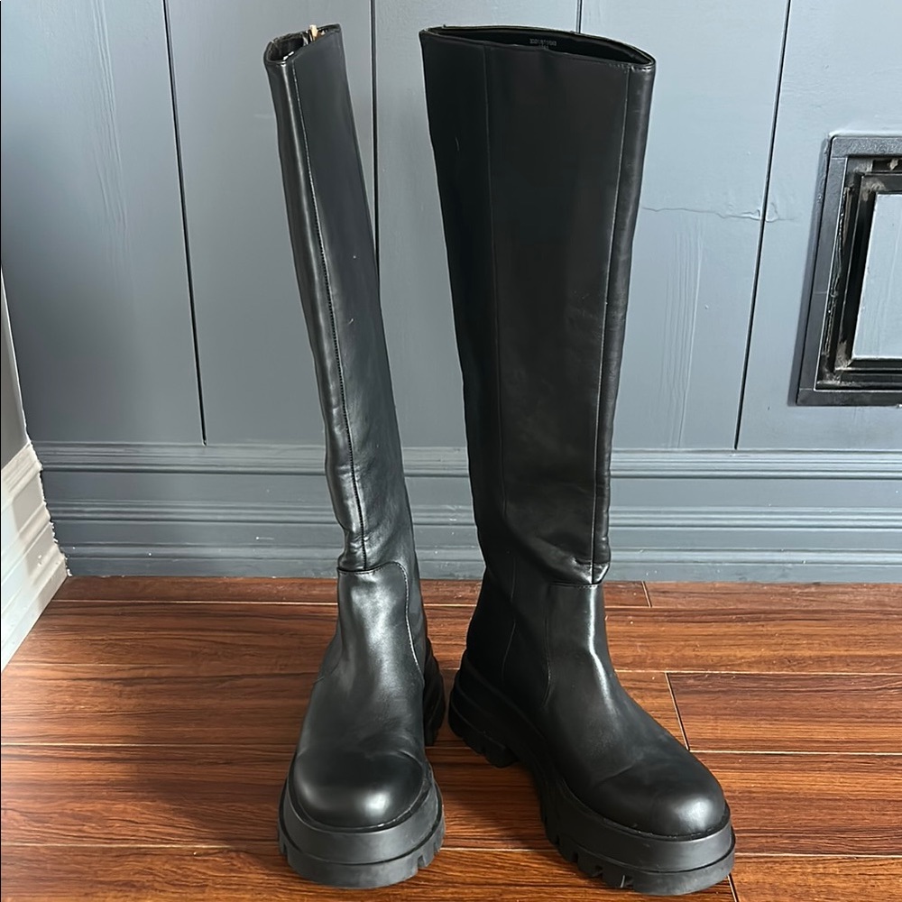 ZARA premium Over-the-knee boots with chunky Sole